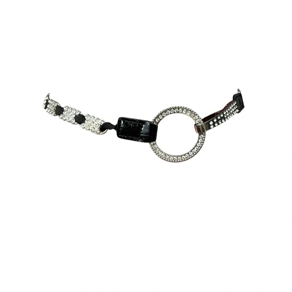 Crystal Fashion Statement Belt Silver and Black